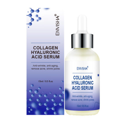 Hydrating Collagen and Hyaluronic Acid Serum by Envisha, ideal for rejuvenating and plumping your skin.