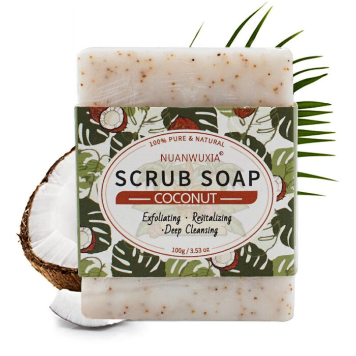 Coconut Scrub Soaps handmade with organic ingredients, offering a refreshing and hydrating cleanse.