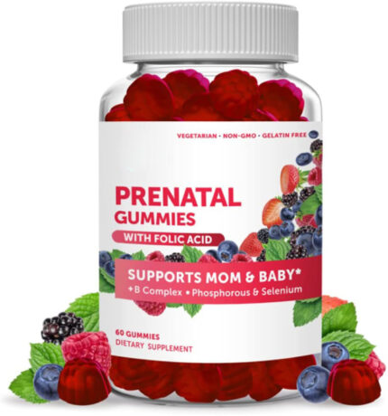 Delicious Prenatal Gummies with Folic Acid, providing essential nutrients for expecting mothers.